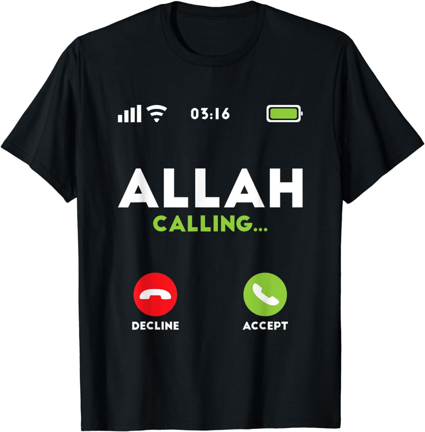 Allah Is Calling Islam Muslim T-Shirt mens t shirt，black，women，funny ...