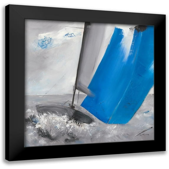 Allaire, Lydie 15x15 Black Modern Framed Museum Art Print Titled - Voile bleue II