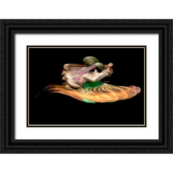 Allam, Abdelkader 24x17 Black Ornate Wood Framed with Double Matting Museum Art Print Titled - The Dancer