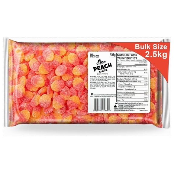 Allan Peach Slices Gummy Candy - 2.5kg/5.5lbs