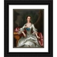 thumbnail image 1 of Allan Ramsay 15x18 Black Ornate Wood Framed Double Matted Museum Art Print Titled - Portrait of a Lady in an Elegant Dress, 1 of 5