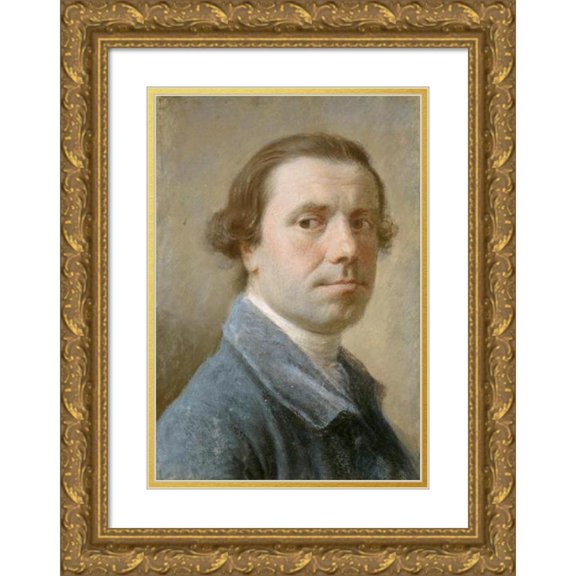 Allan Ramsay 18x24 Gold Ornate Framed and Double Matted Museum Art Print Titled - Self-Portrait (1756)