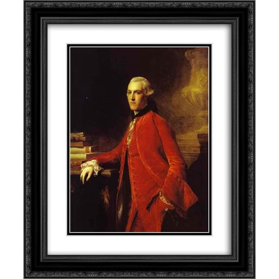 Allan Ramsay 2x Matted 20x24 Black Ornate Framed Art Print 'Portrait of William Colyear, Viscount Milsington'