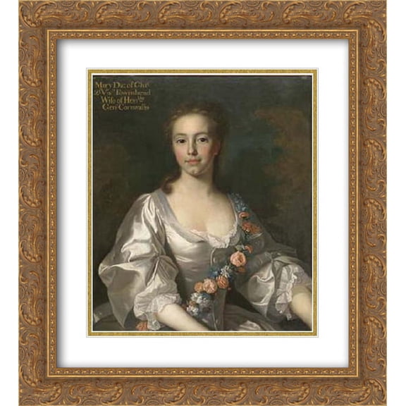 Allan Ramsay 2x Matted 20x24 Gold Ornate Framed Art Print 'Hon. Mary Townshend, the daughter of Charles Townshend, 2nd Viscount Townshend of Raynham and Dorothy Walpole'