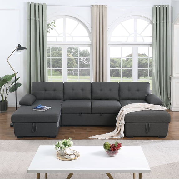 Allan Upholstered Sleeper Sectional Sofa