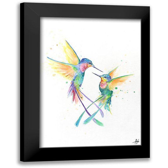 Allante, Marc 11x14 Black Modern Framed Museum Art Print Titled - Happy Hummingbirds