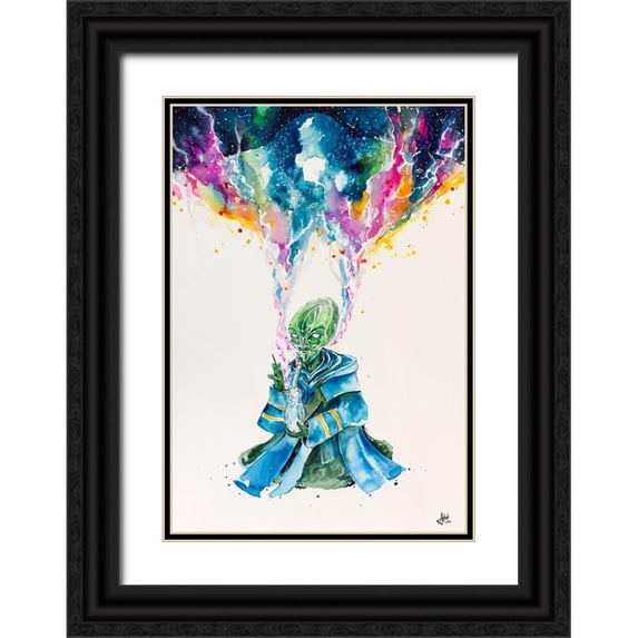 Allante, Marc 11x14 Black Ornate Wood Framed with Double Matting Museum Art Print Titled - Alien Dabbing