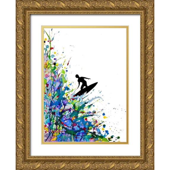 Allante, Marc 11x14 Gold Ornate Wood Framed with Double Matting Museum Art Print Titled - A Pollocks Point Break
