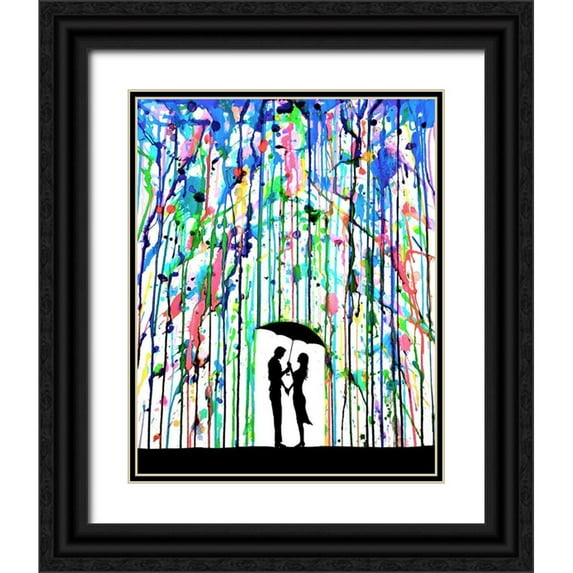 Allante, Marc 12x14 Black Ornate Wood Framed with Double Matting Museum Art Print Titled - Pour Deux