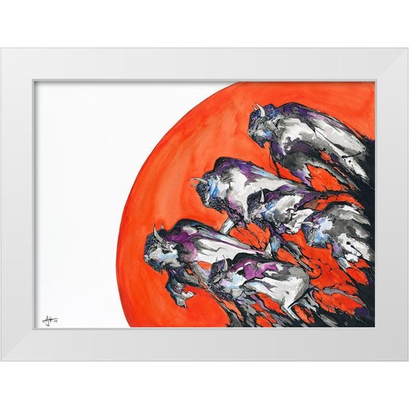 Allante, Marc 14x11 White Modern Wood Framed Museum Art Print Titled - Out Of A Rising Sun