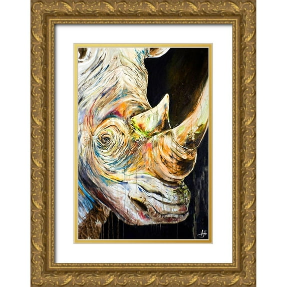 Allante, Marc 18x24 Gold Ornate Wood Framed with Double Matting Museum Art Print Titled - Unicorn
