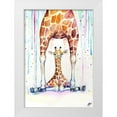 thumbnail image 1 of Allante, Marc 24x32 White Modern Wood Framed Museum Art Print Titled - Gorgeous Giraffes (Rain), 1 of 4