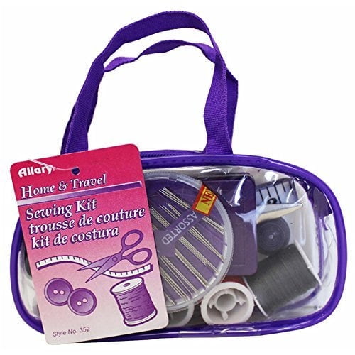 Allary 352 Home & Travel Sewing Kit with zipper case - assorted colors Set of 4 Sewing Kits