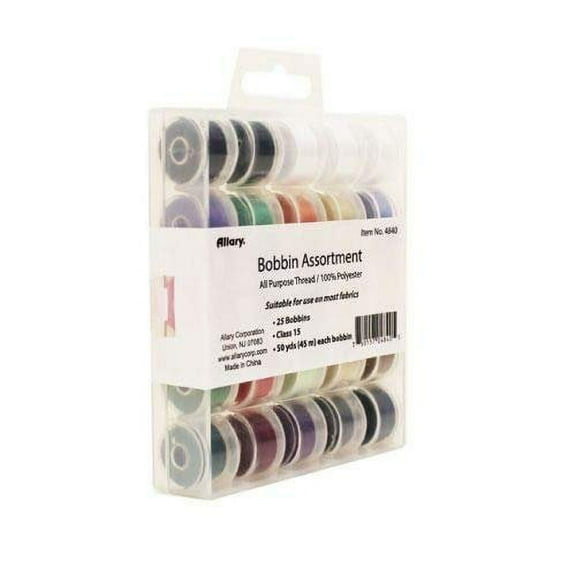 Allary 4840 All Purpose Thread 25 Bobbins and Permanent Storage Case 1