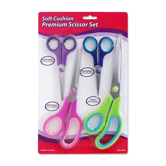 Allary 6478 Soft Cushion Premium Scissors Set in Four Sizes - Multicolor Single Premium Scissor Set