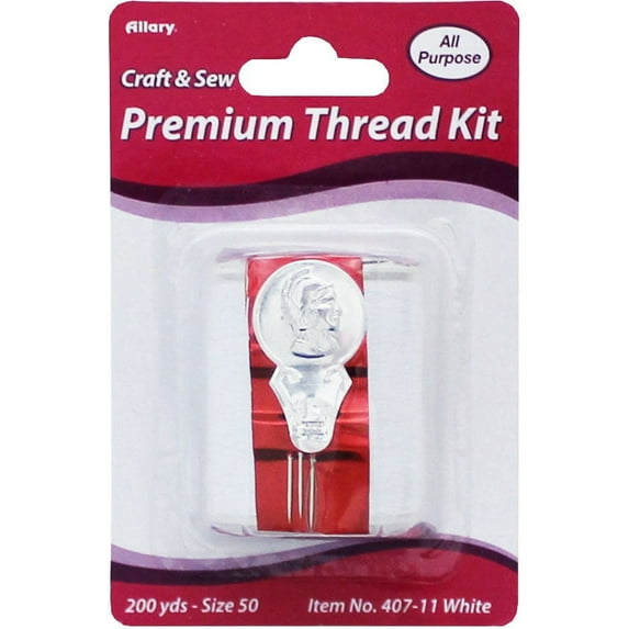 Allary All Purpose Premium Thread Kit 200yd-White