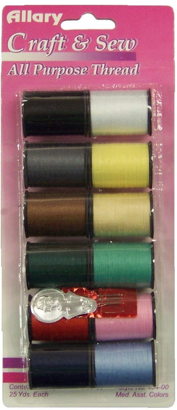 Allary All Purpose Thread 25yd 12/Pkg-Medium Assorted Colors - Walmart.com