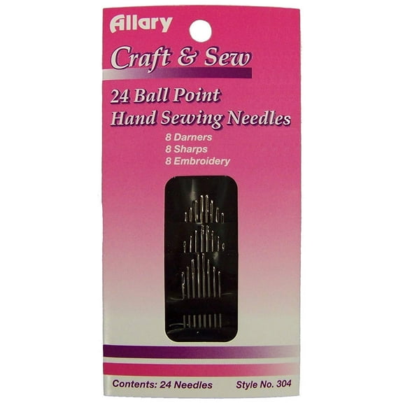 Allary Ball Point Hand Sewing Needles 24/Pkg-Assorted