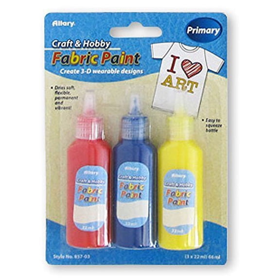 Allary Craft & Hobby Fabric Paint Primary