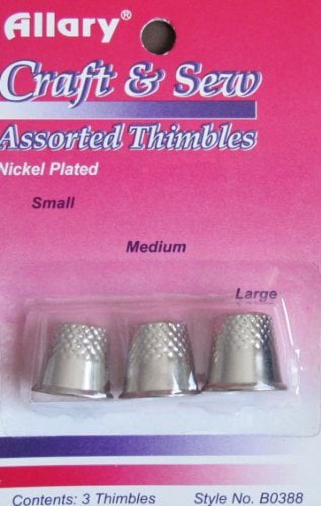 Allary Craft & Sew ASSORTED THIMBLES Pack Small, Medium & Large