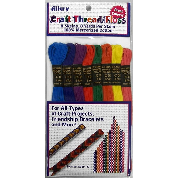 Allary Craft Thread / Floss 8 Skeins, 8 Yards Per Skein