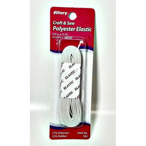 Allary Craft and Sew 3/8"x72" Polyester Elastic