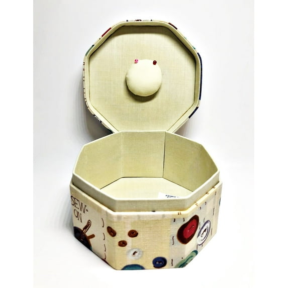 Allary Hand Crafted Accessory Box Sewing Crafts Octagon Sewing Storage Style #3