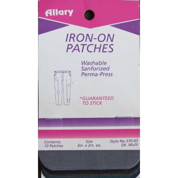 Allary IRON ON PATCHES: Pack of 10 Multi Color PATCHES 3" x 2"