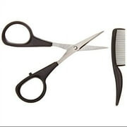 Allary Mens Beard & Mustache Scissors & Mini Comb Trimming Kit