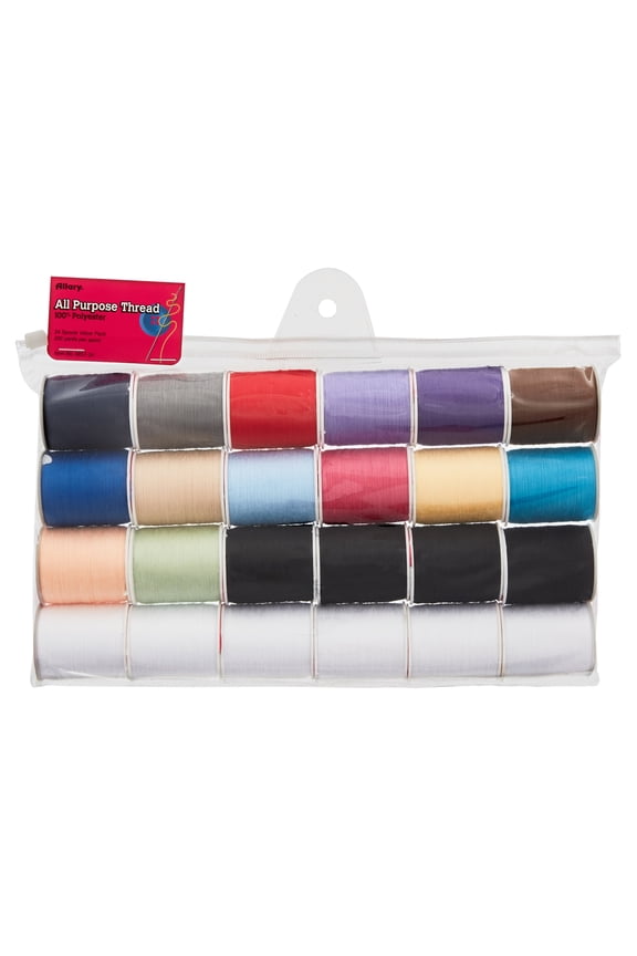 Multi-Color 100% Polyester Sewing Thread, 200 yd (24 Piece)