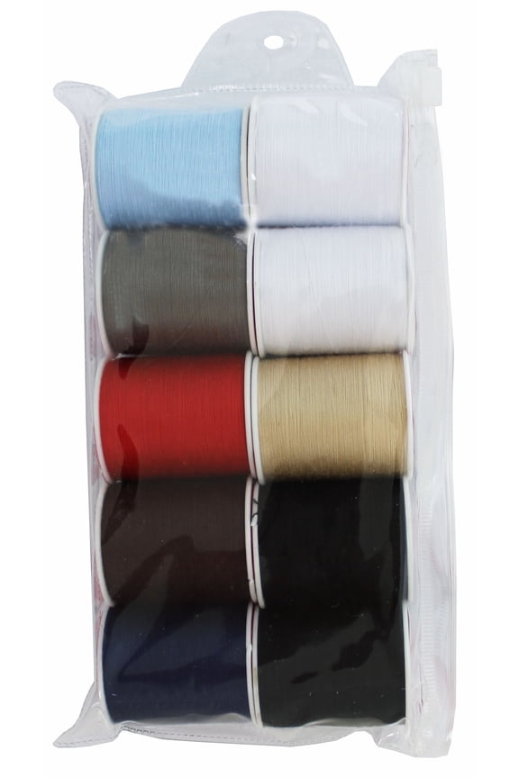 Multi-Color All Purpose 100% Polyester Sewing Thread, 200 yd (10 Piece)