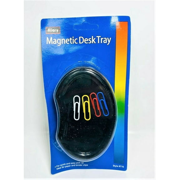 Allary Nagbnetic Desk Tray for Binder and Paper Clips - Black