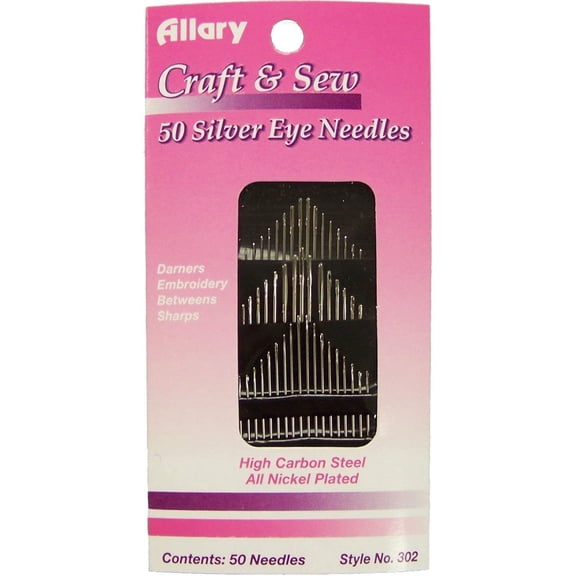 Allary Silver Eye Needles 50/Pkg
