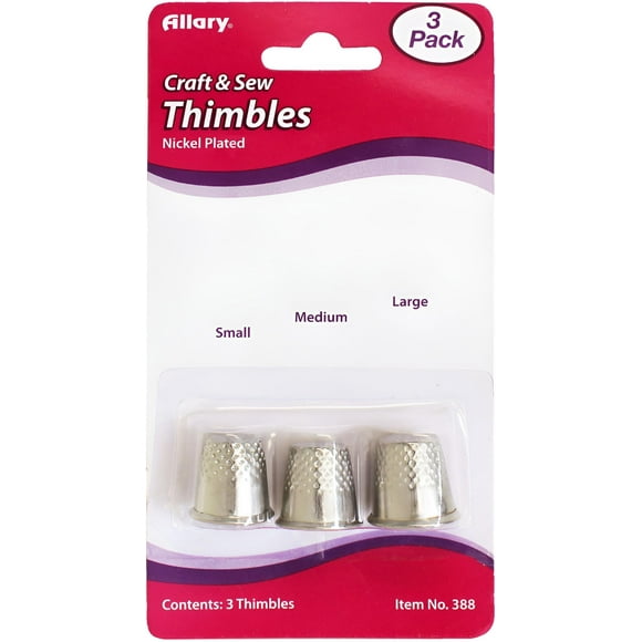 Allary Thimbles 3/Pkg-Assorted Sizes