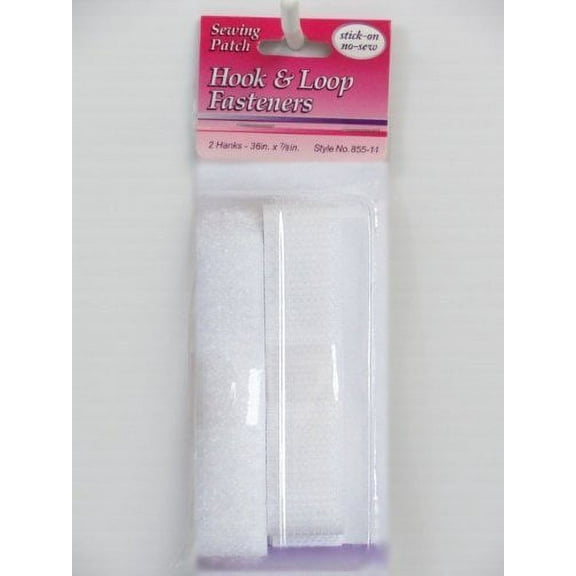 Allary White Hook & Loop Fasteners 2 Hanks 36 in x 7/8 in Model #855-11