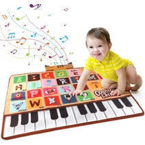 Allaugh Baby Piano Mat with 26 Letters,6 Instruments Sounds Animal Touch Keyboard Dance Mat, Floor Piano Mat Learning Toys for Boy Toddler - 1 PC