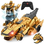 Allaugh Dinosaur Transform RC Cars 2.4Ghz Remote Control Car Robot with 360  Rotation One Button Deformation Car Toy Gifts for Boys Age 4-7 8-12