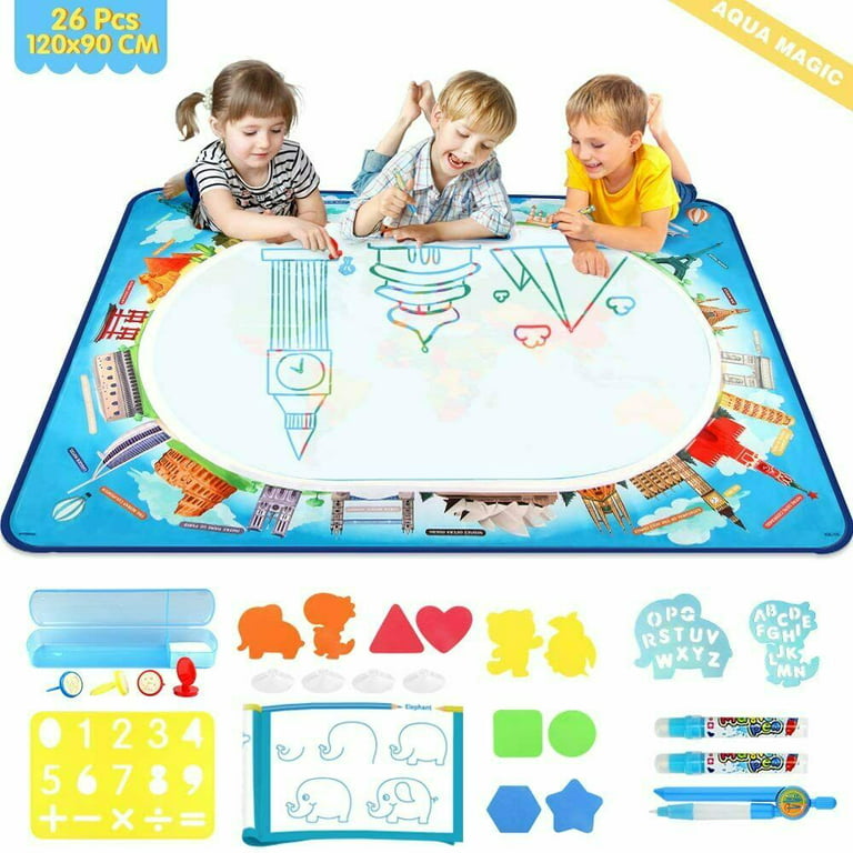 Allaugh Extra Large Water Drawing Mat Aqua Magic Doodle Mat Educational  Learning Toys for Boys Toddlers 1-3Y