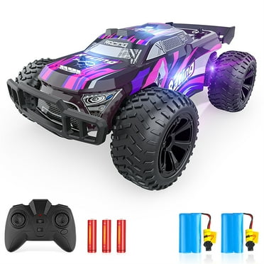 Allaugh High Speed RC Car, Remote Control Car Toy, 1:22 Scale 2WD off-Road RC Racing Car Truck with Headlight for 3-12Y Kids Adults (Purple)