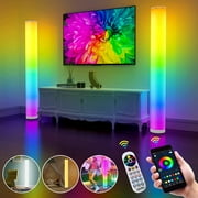 Allaugh RGB Dimmable Floor Lamp with White Shade