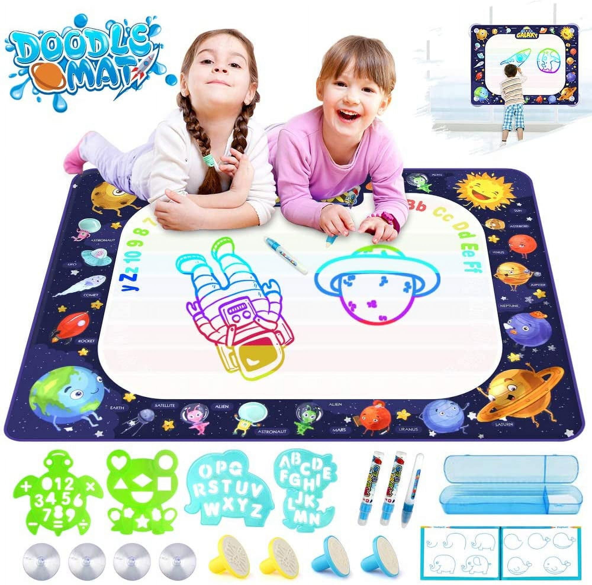 Betheaces Aqua Magic Doodle Mat 40 x 28 Inches Extra Large Water Drawing  Mat Educational Toddler Toys Gifts Painting Coloring Mat for Age 2 3 4 5 6  7