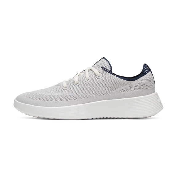 Allbirds Women's Tree Runner Go, Light Grey/True Navy (Blizzard Sole), 7, Medium