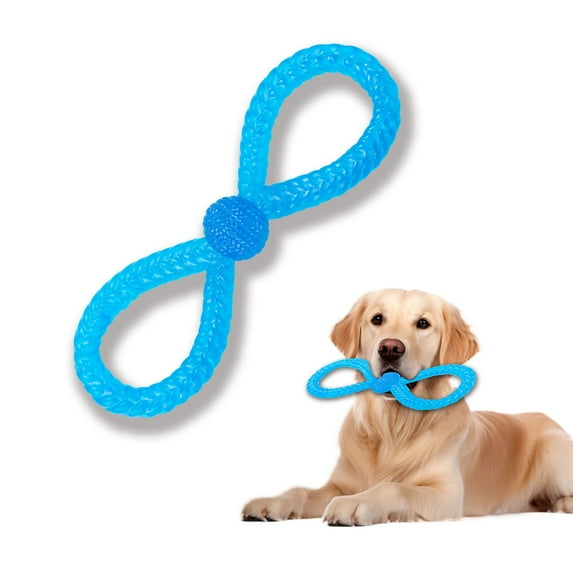 Allcoke Figure-8 Shaped Handle Tpr Dog Chew Toy - Ultra-Durable For Aggressive Chewers, Teeth-Cleaning Design, Non-Toxic Safe, Easy-Grip Handle For Small/Mid-Sized Dogs, Indoor & Outdoor Use