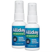 Allday® Dry Mouth Spray - Maximum Strength Xylitol, Fast Acting, Non-Acidic (1.5oz - Pack of 2)