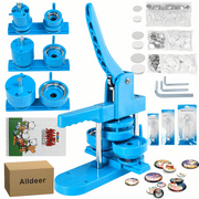 Alldeer Button Maker Machine Multiple Sizes, 1+1.73+2.25 inch Button Maker with 500 Sets Button Making Supplies for Kids, Magic Book, Cutter Machine Badge Pin Press 25/44/58mm Button Press Machine