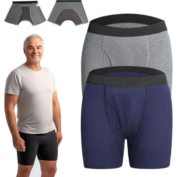 Alldry/Octipa Underwear for Men, Alldry/Octipa Men's Ultra-Absorbent Incontinence Boxer Briefs, Four Layers of Protection