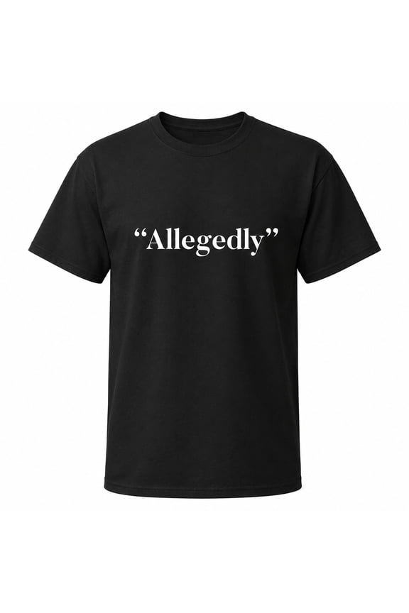 Allegedly Graphic T-Shirt, Minimalist Quote Tee, Unisex Classic Fit