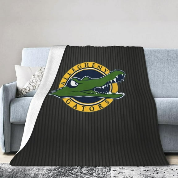 Allegheny A College Logo Fleece Blanket, Very Soft Microfiber Flannel Blanket for Couch Warm and Cozy for All Seasons