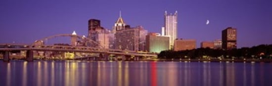 Allegheny River Pittsburgh Pennsylvania USA Canvas Art - Panoramic Images (36 x 12)