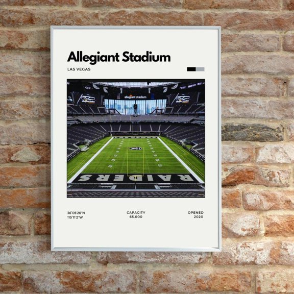 Allegiant Stadium Print Las Vegas Raiders Stadium, Unframed Poster